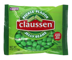 Sugar Creek pickle-flavored jelly beans in a 4oz bag, festive Easter treat.