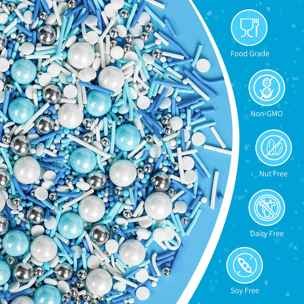 Sugarzy blue white pearl sprinkles ideal for cookies and cupcakes