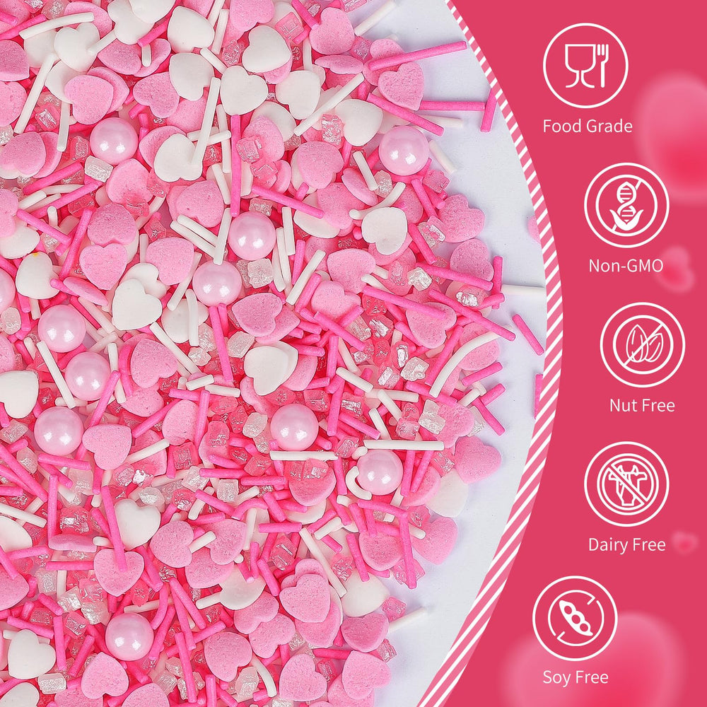 Sugarzy dessert decor sprinkles pink and white brighten desserts.