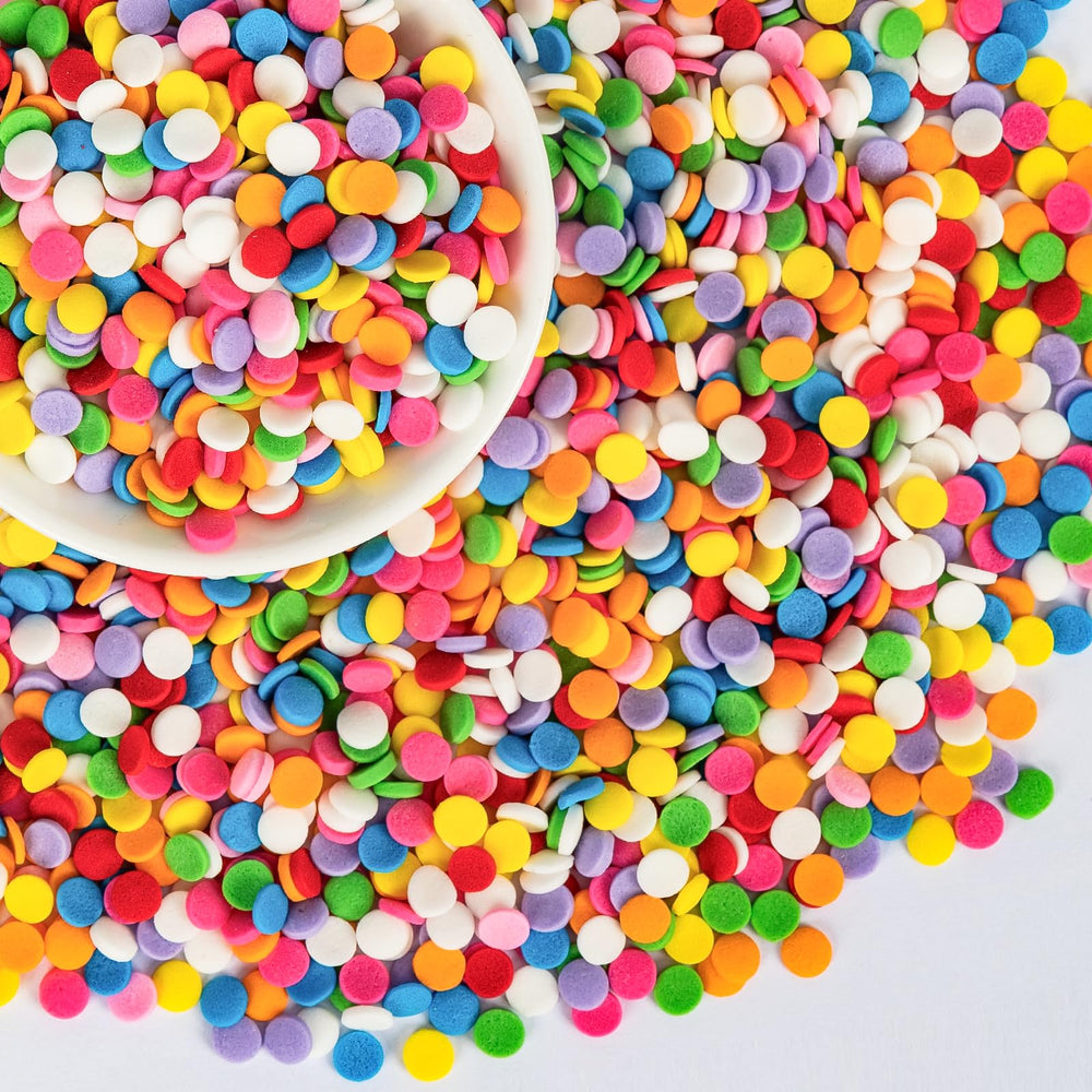 Sugarzy rainbow round sprinkles on a bottle ready to decorate