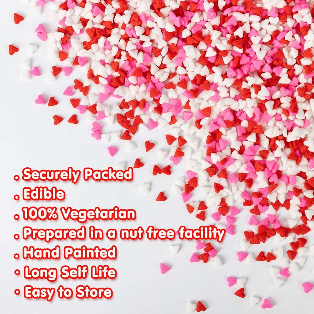 Sugarzy heart sprinkles perfect for milkshakes and desserts