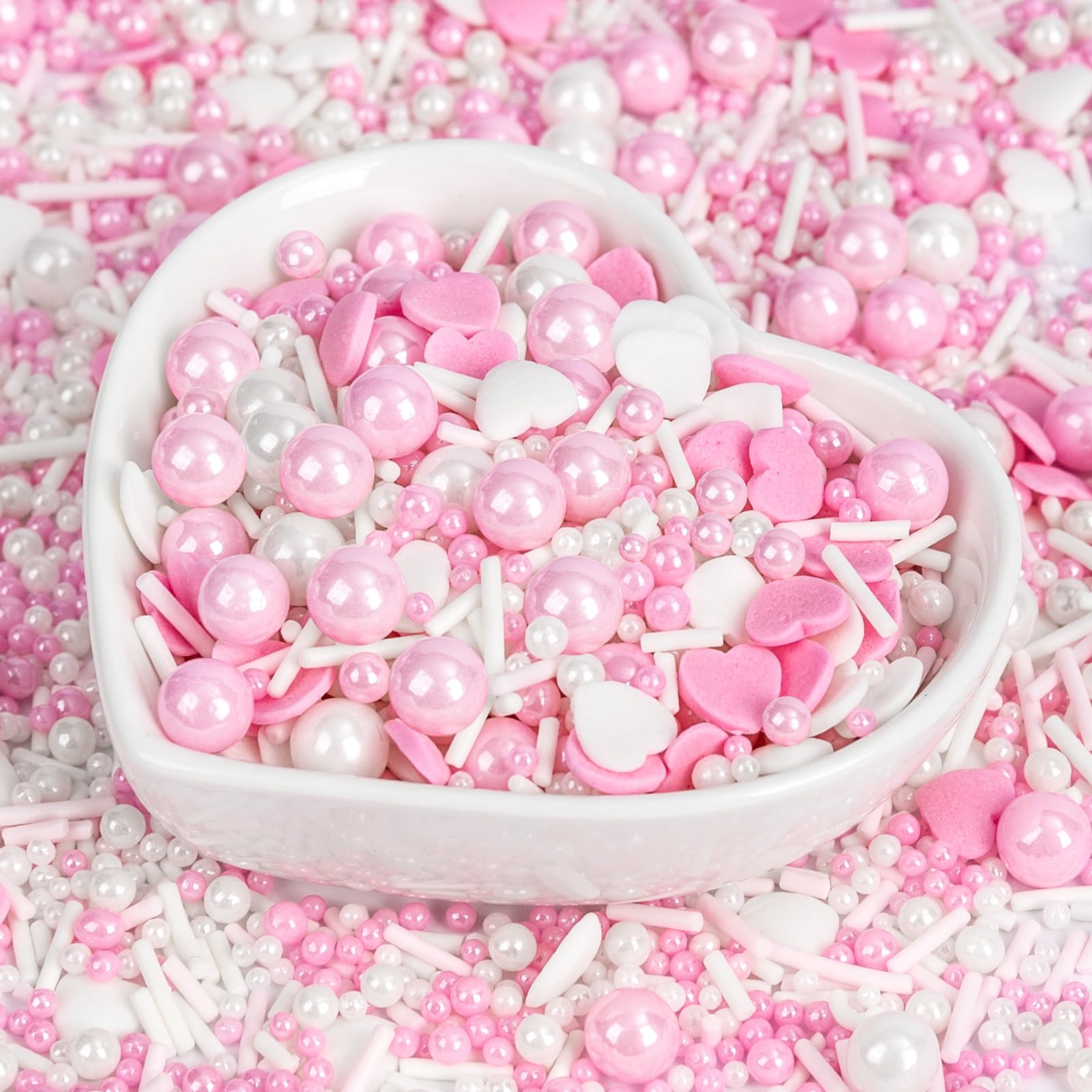 Sugarzy edible heart sprinkles pack 130g for vibrant cake decorating