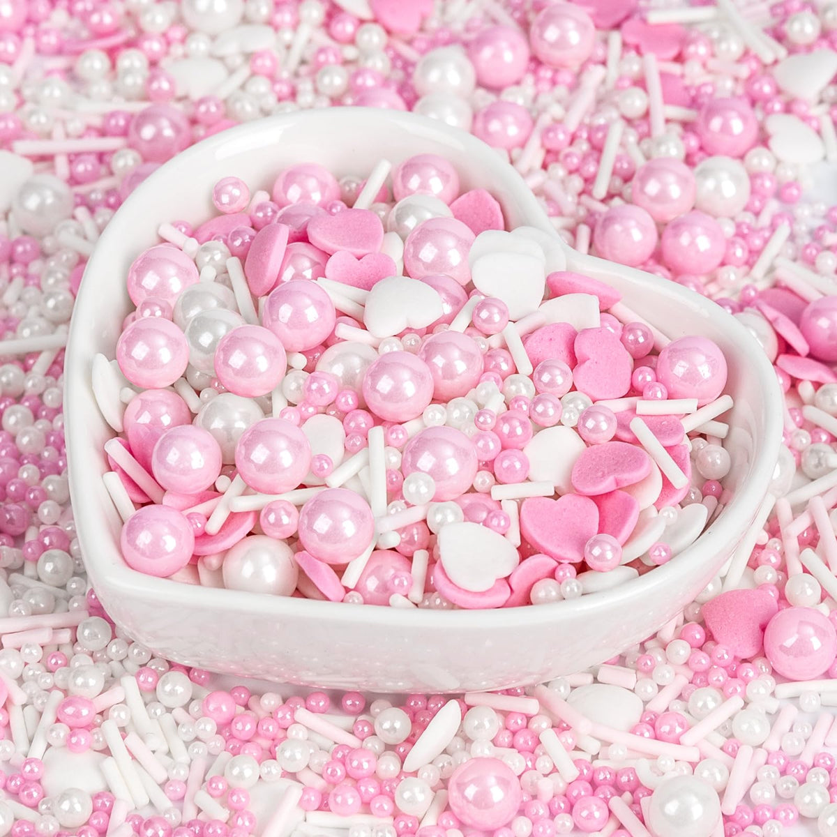 Sugarzy edible heart sprinkles pack 130g for vibrant cake decorating