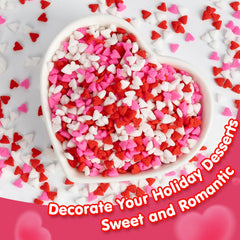 Sugarzy white heart sprinkles decorate cakes with elegance