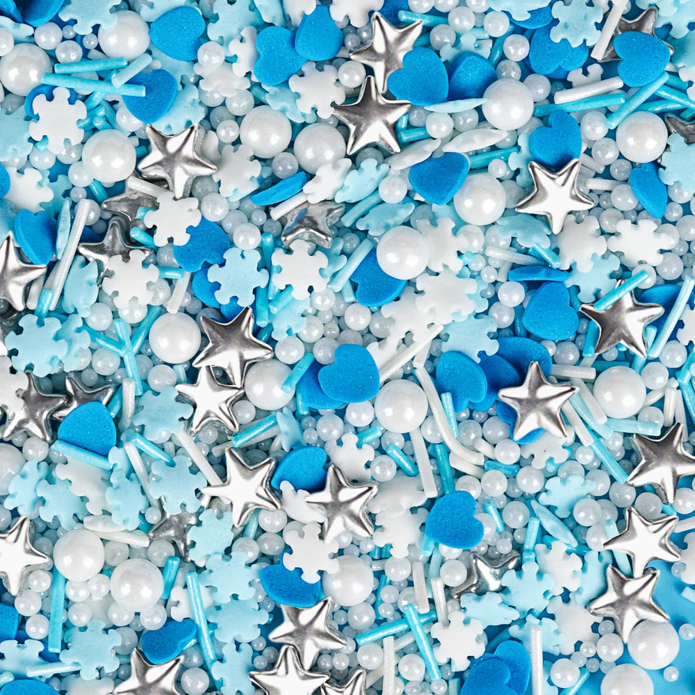 Sugarzy snowflake sprinkles are great for post-bake decorating on desserts.