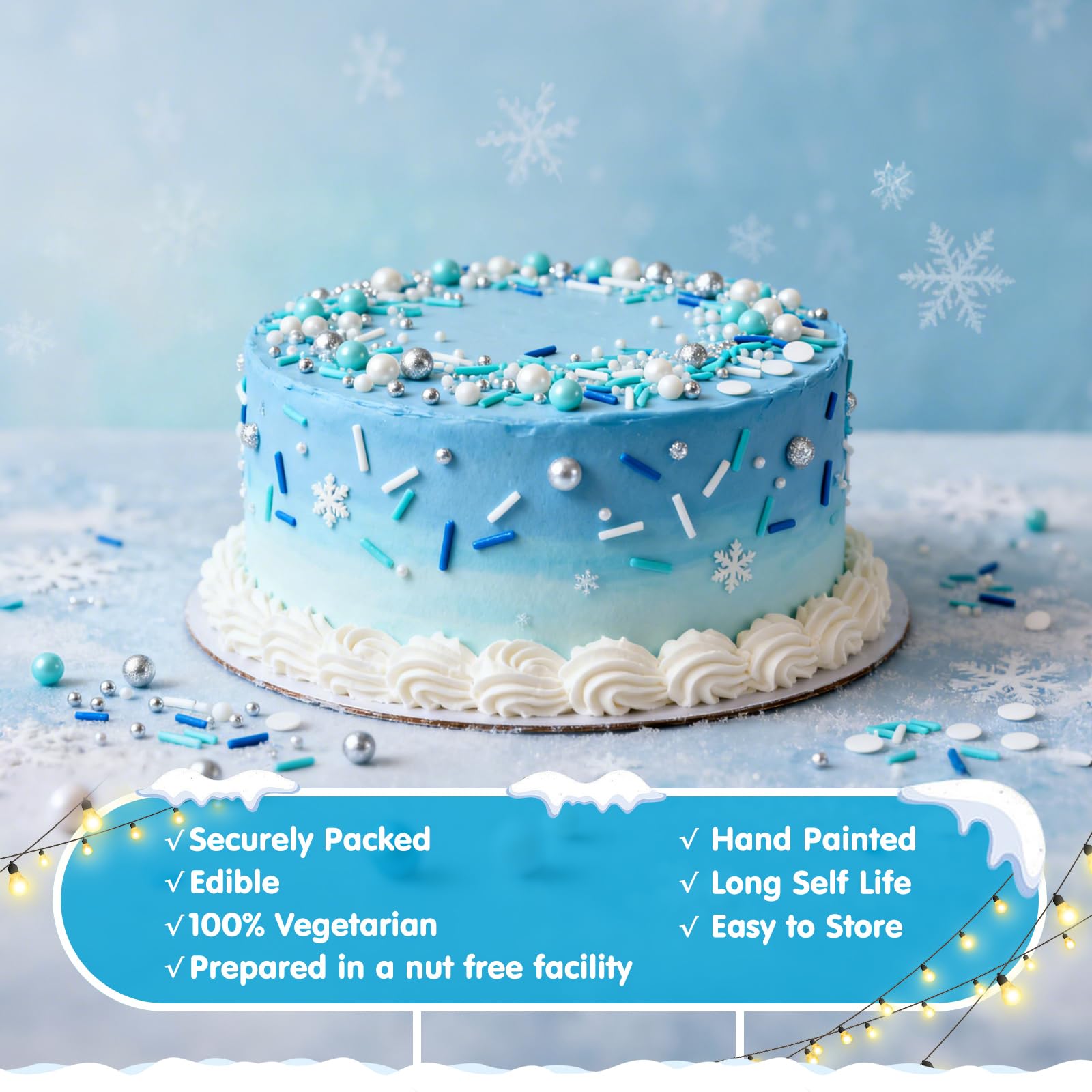 Sugarzy blue white sprinkles perfect for ice cream toppings