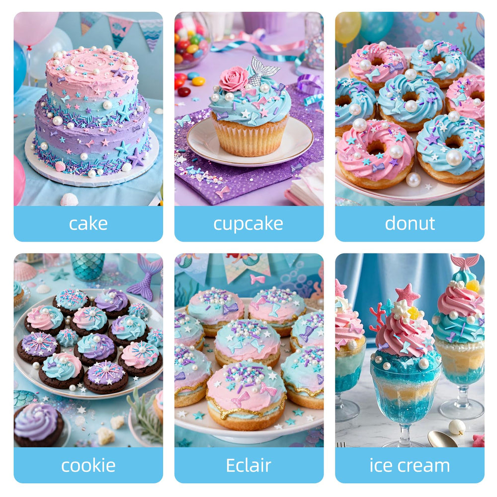 Sugarzy Mermaid Sprinkles edible pearls for cookies and cupcakes.