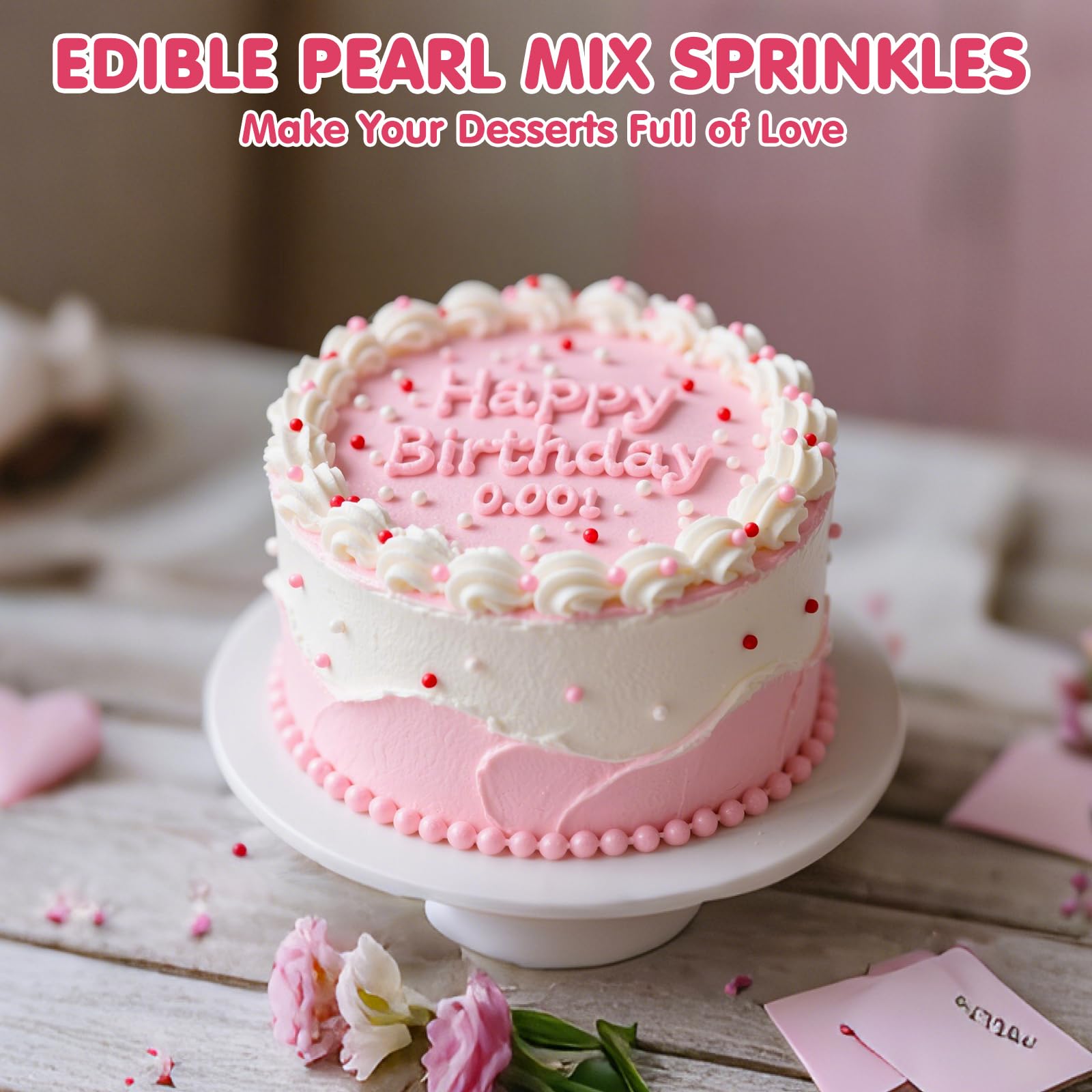 Sugarzy pearl sprinkles for cake decor on cupcakes and cookies