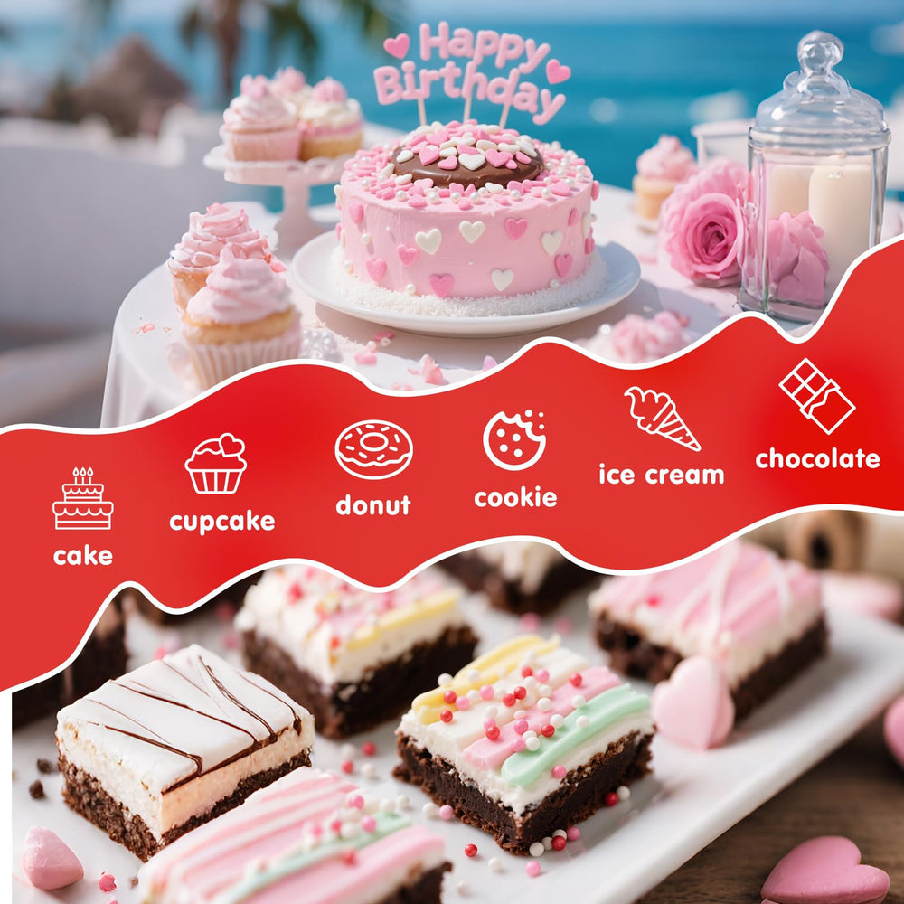 Sugarzy pearl sprinkles finish cakes with elegance.