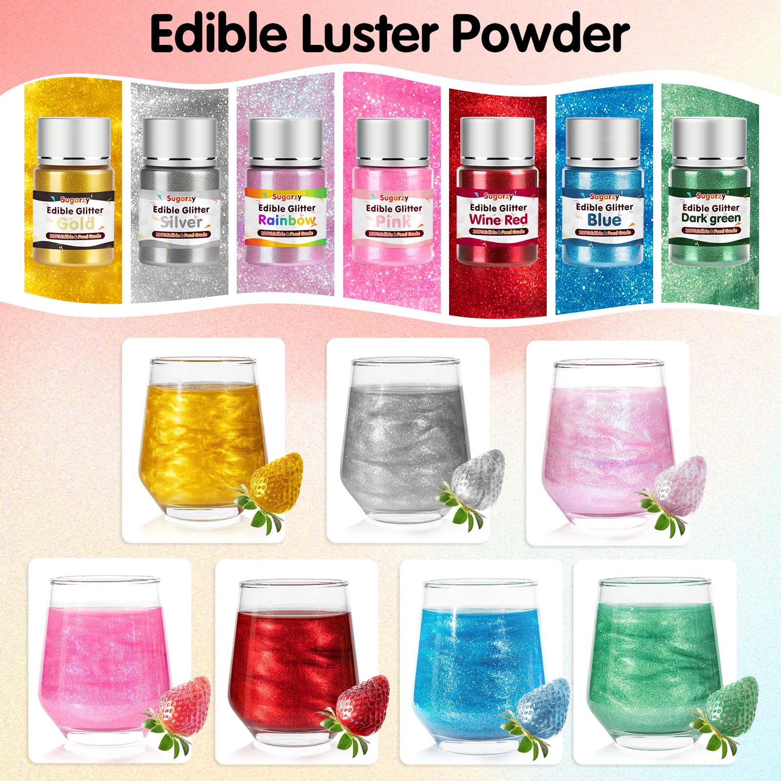Sugarzy pink glitter dust decorates cookies with even coverage.