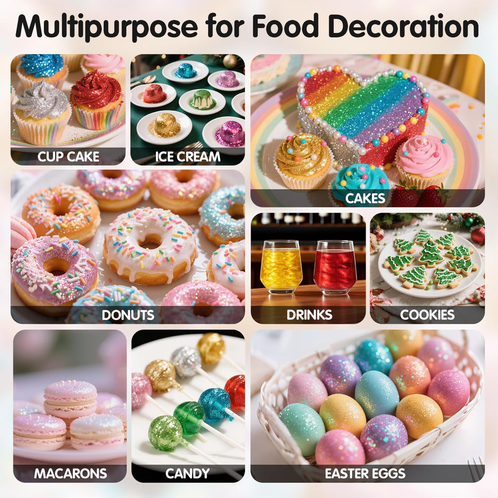 Sugarzy pink glitter on cupcakes creates pro-level shimmer and color depth.