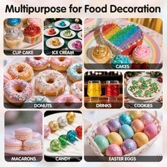 Sugarzy pink glitter on cupcakes creates pro-level shimmer and color depth.