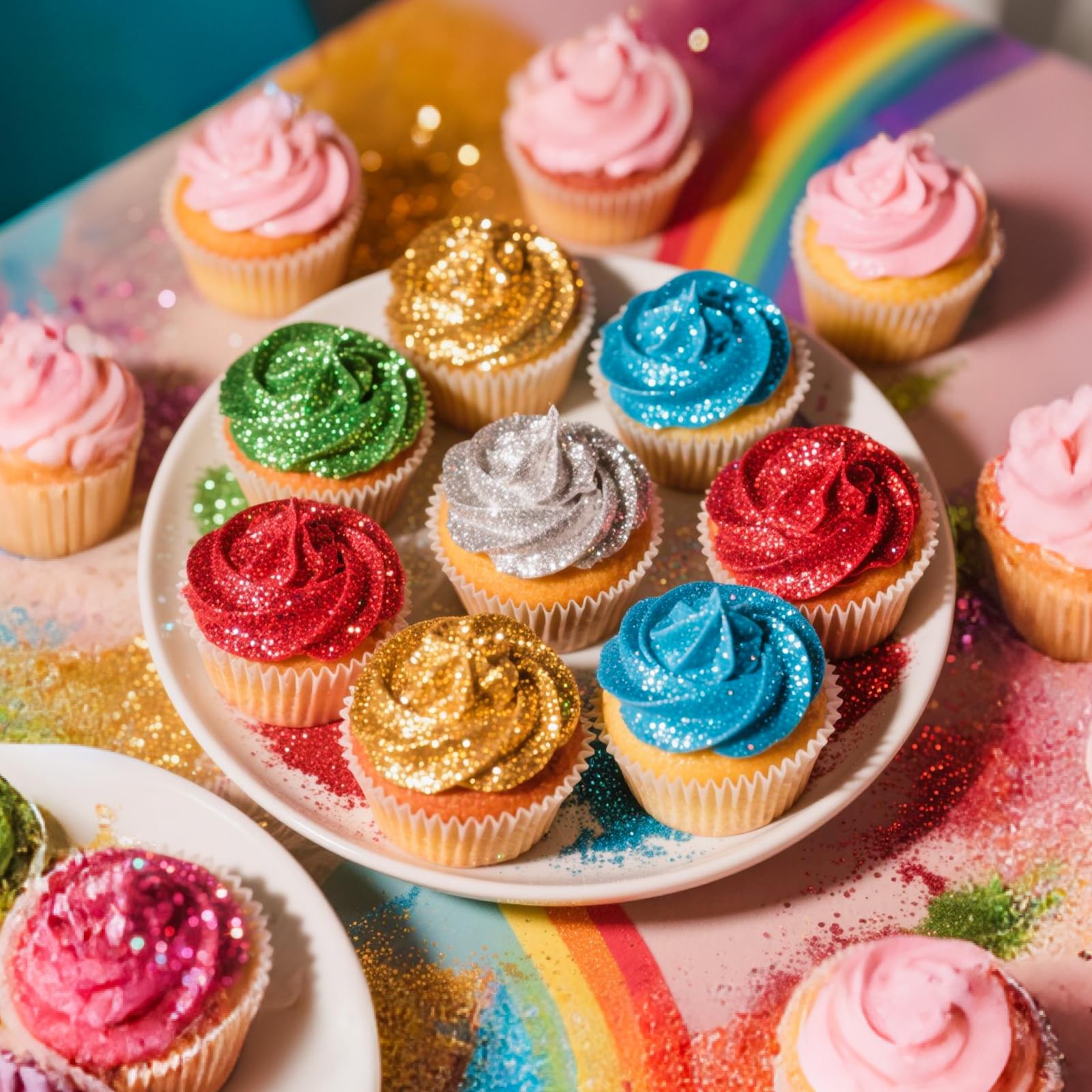 Sugarzy red sprinkles pair with beverages and pastries for themed celebrations