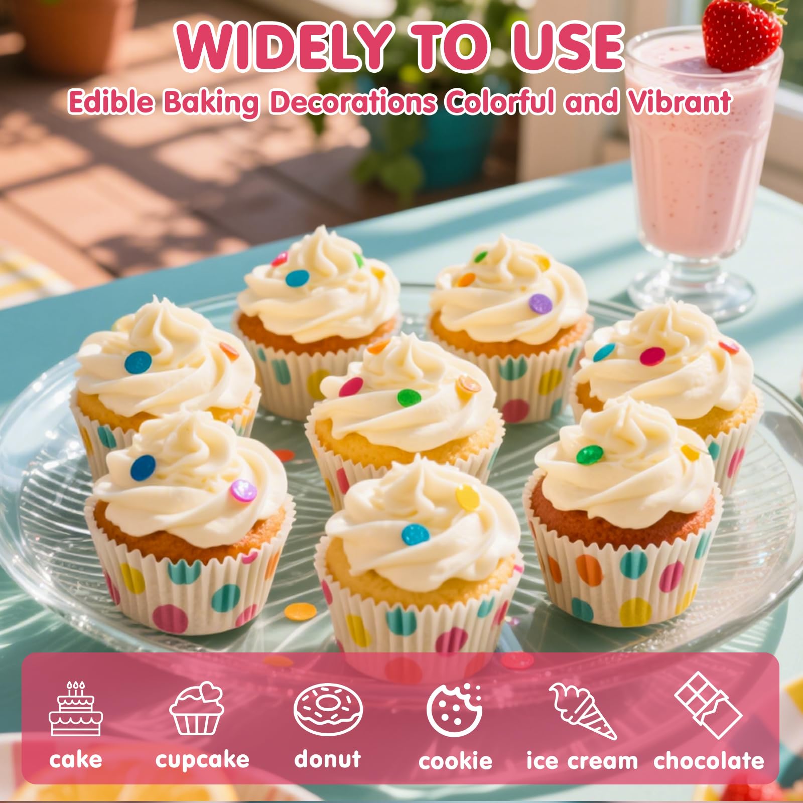 Sugarzy sprinkles topping on ice cream and treats