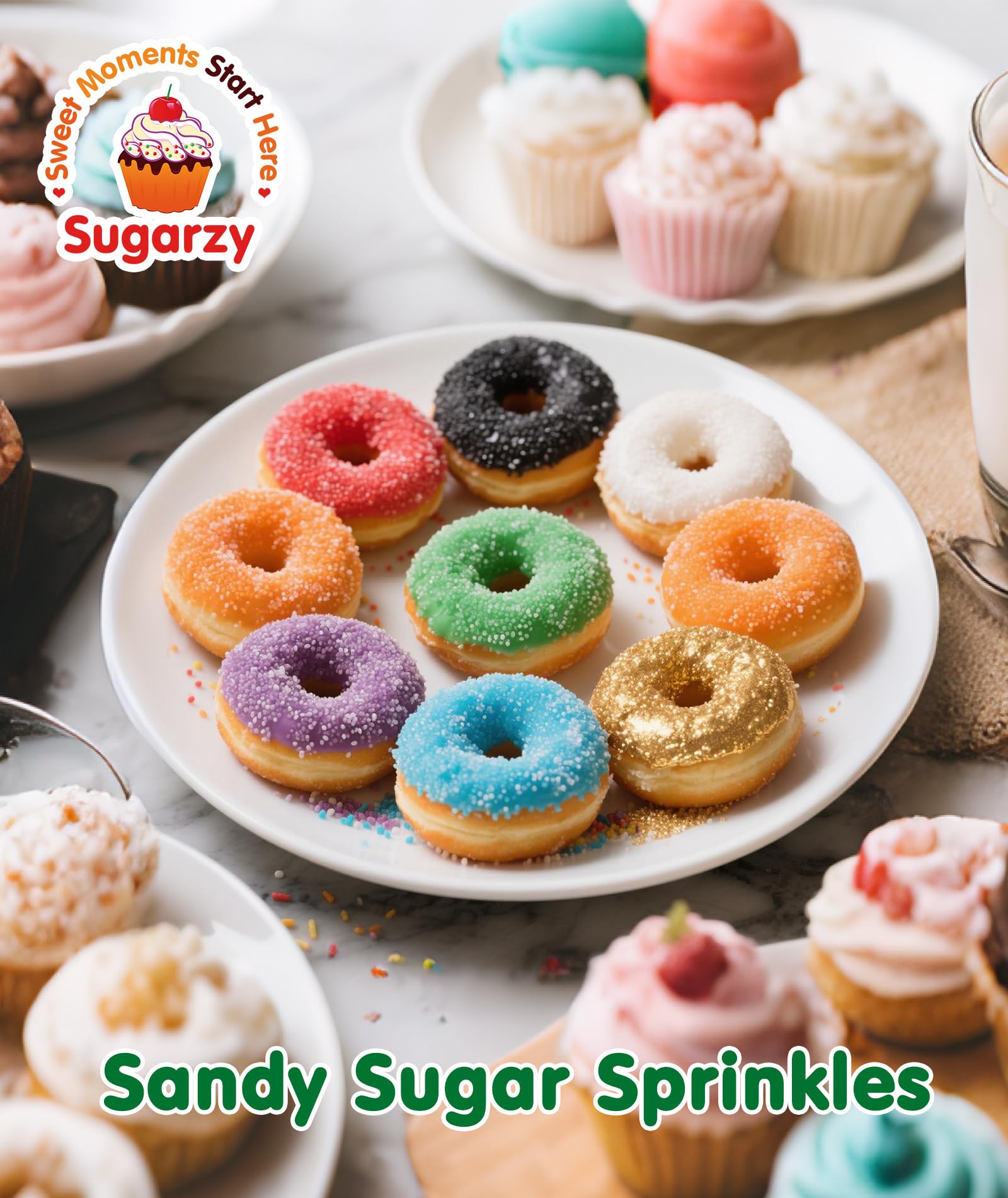 Sugarzy St Patrick's Day sprinkles add festive color to treats.