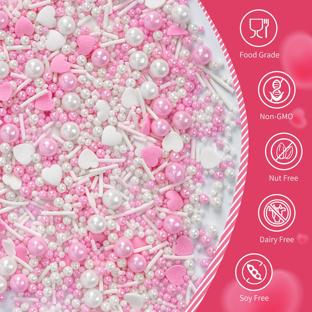 Sugarzy wedding and party heart sprinkles elevate dessert tables with elegance