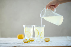Sugi Bee Garden Yuzu & Honey warming in hot water to loosen texture.