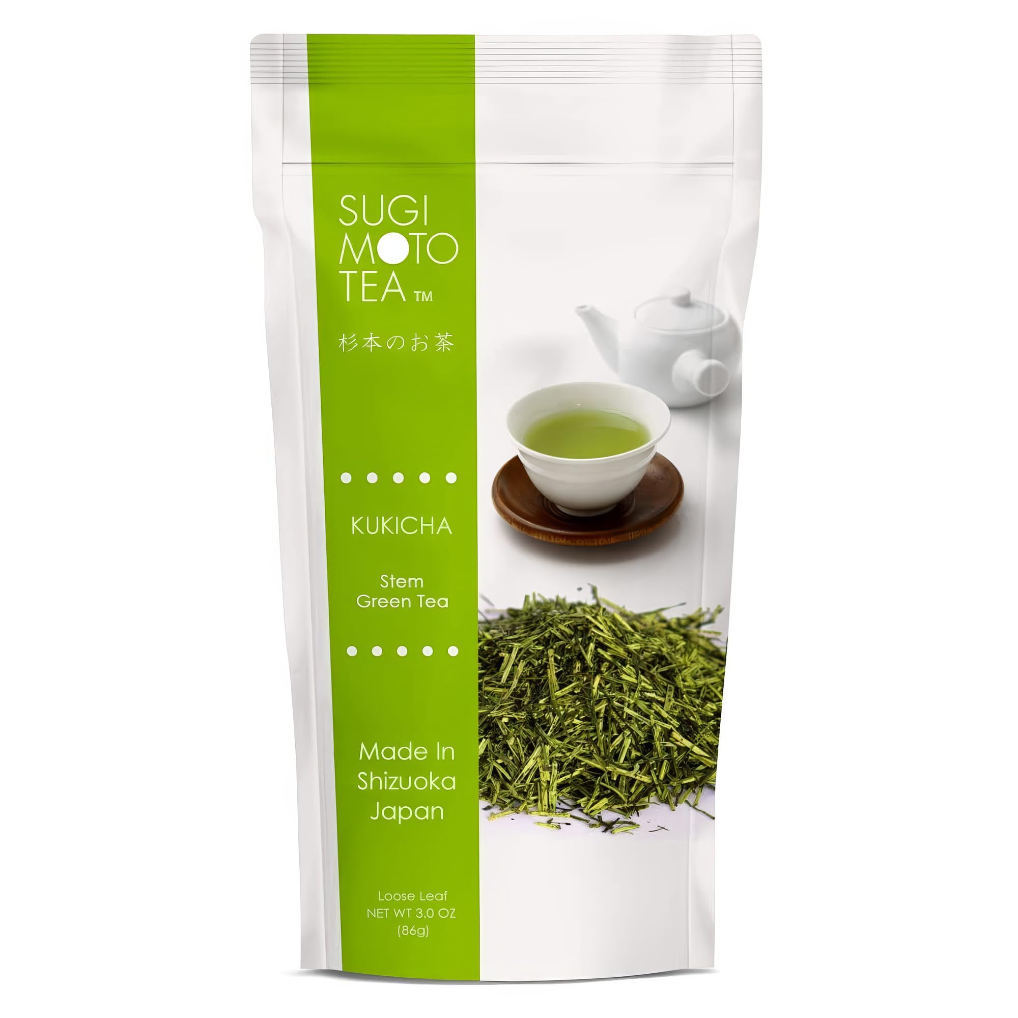 SUGIMOTO TEA Kukicha stems and loose leaves for a balanced afternoon cup