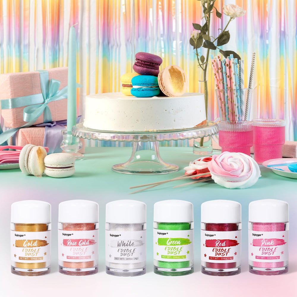 Sujoygar cookies and cupcakes gain a luminous finish with edible glitter.