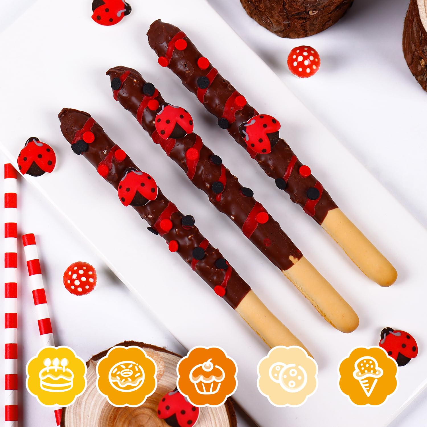 Sujoygar toppers on ice cream adding playful contrast