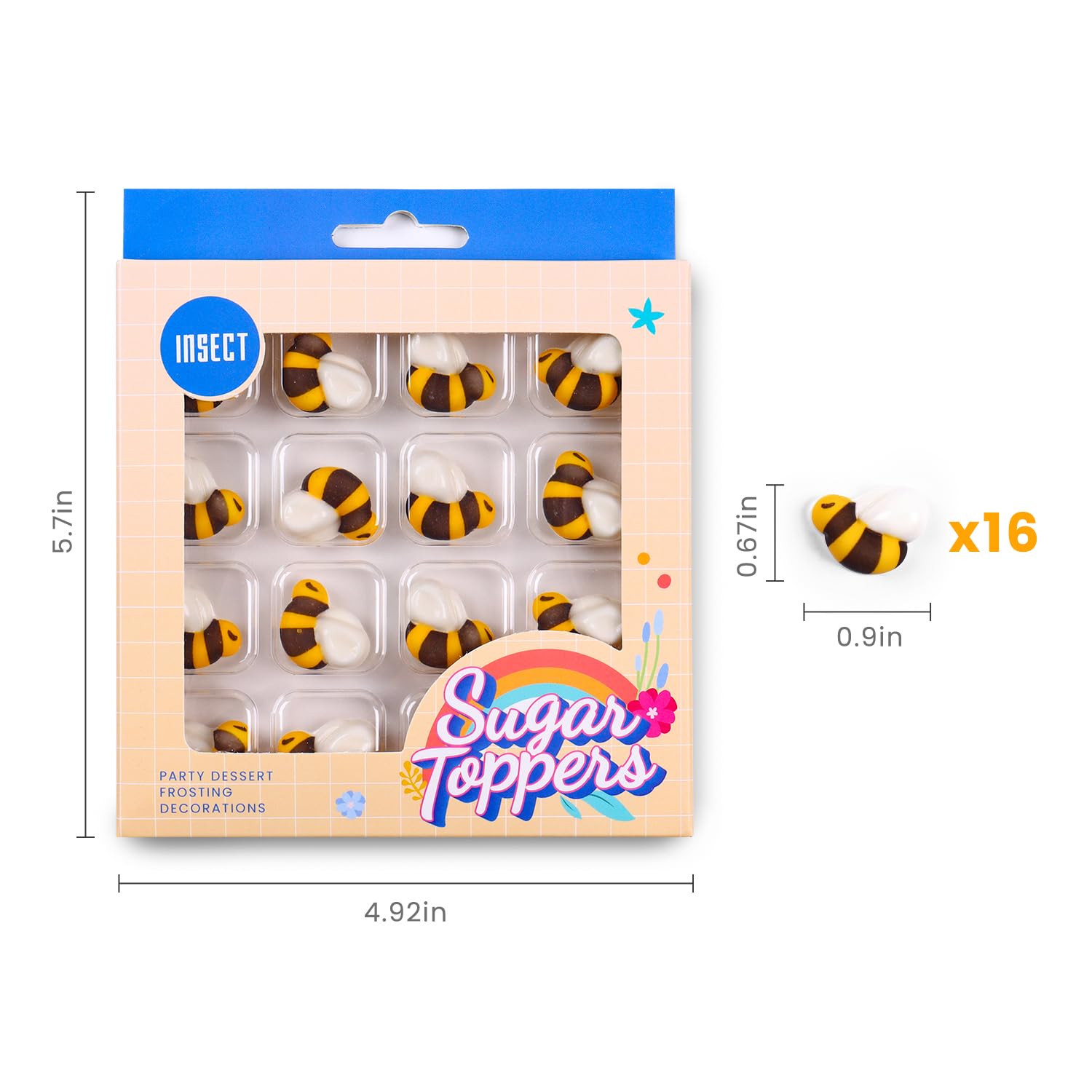 Sujoygar packaged edible bee decorations protect hygiene and quality.