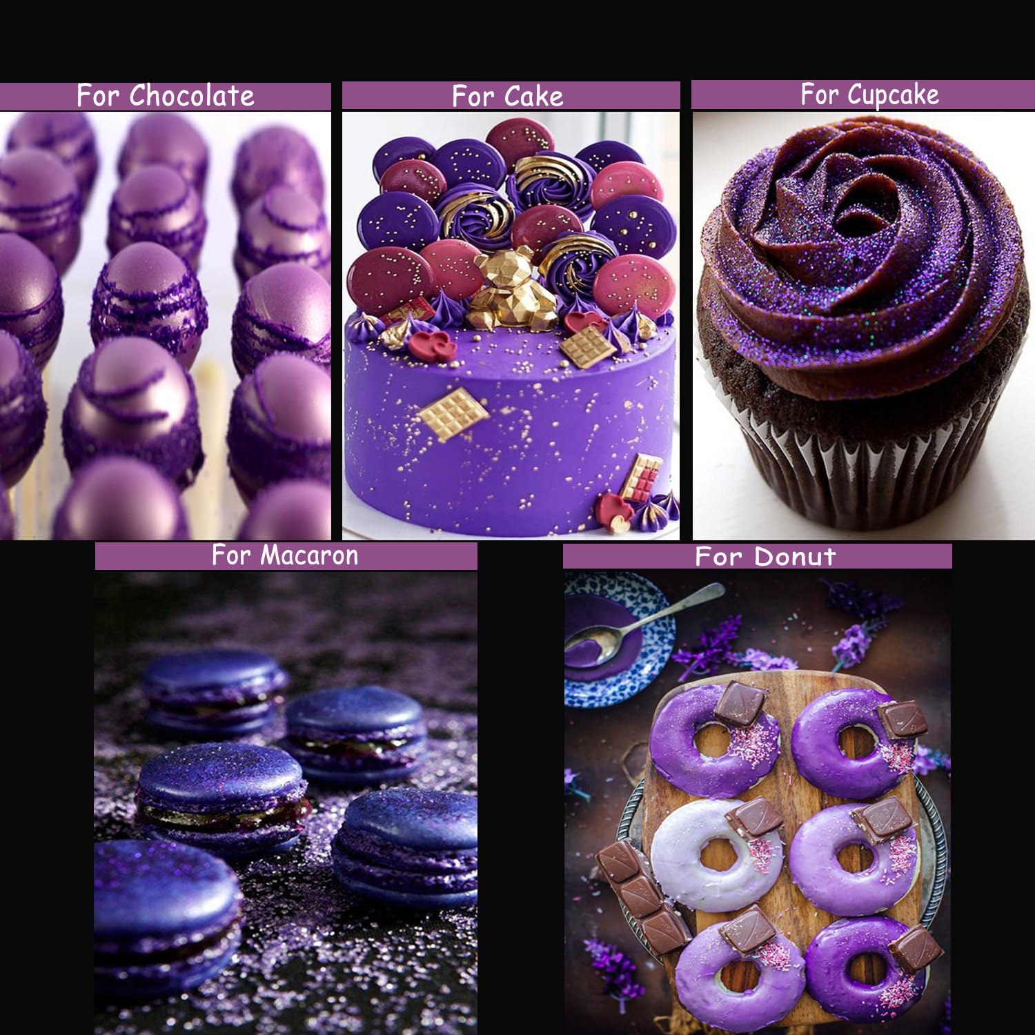 Sujoygar shimmer purple luster dust for cake decorating and fondant accents.