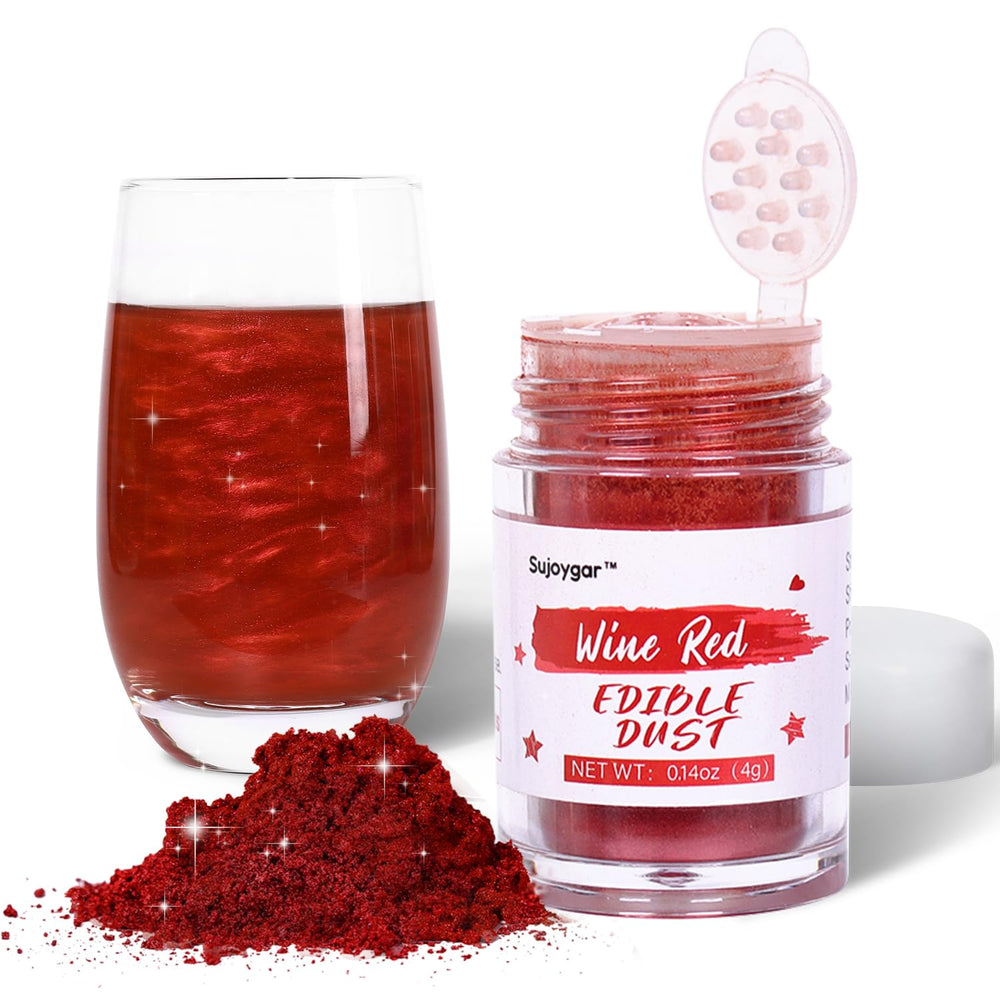 Sujoygar wine red edible luster dust bottle for drinks and desserts.