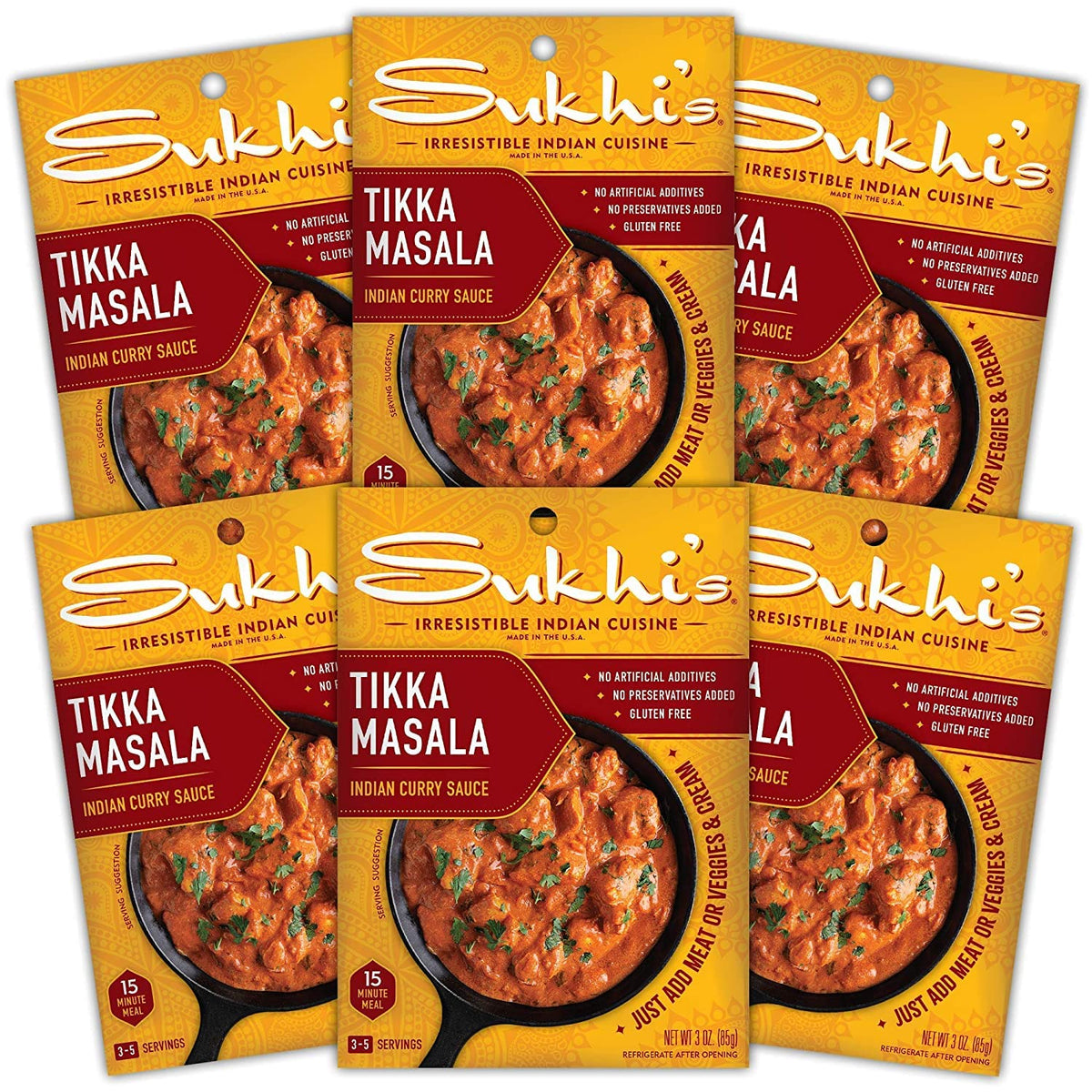 Sukhi's chicken tikka masala paste bottle for quick, flavorful weeknight curries.