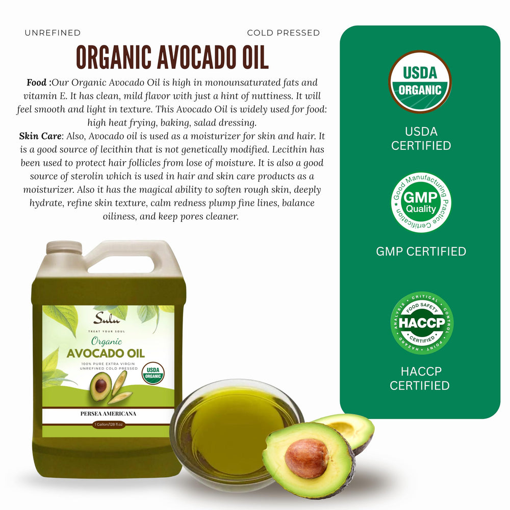 Sulu Organics avocado oil for skincare and DIY routines.