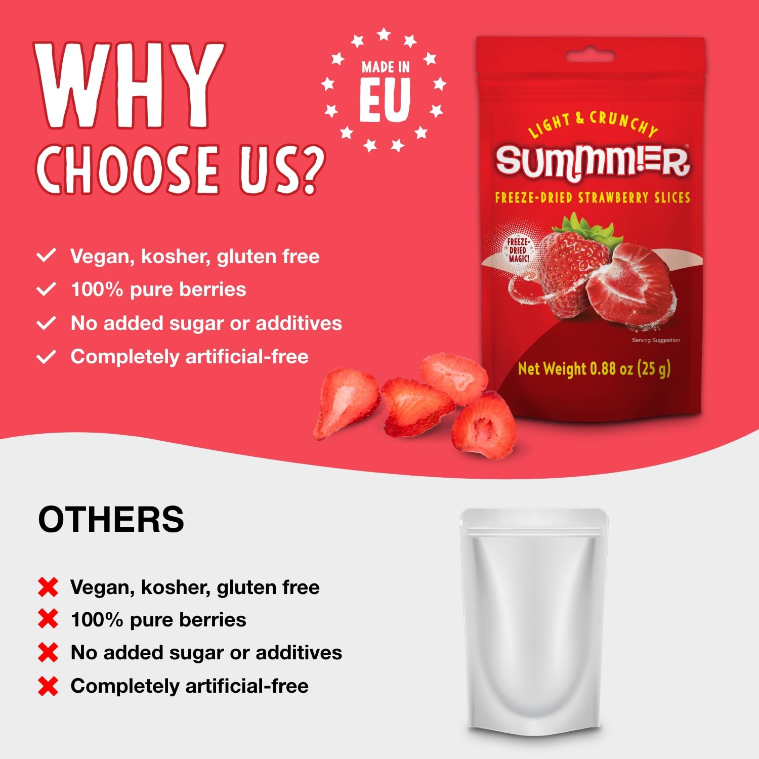 Summmmer freeze-dried fruit snacks on the go, portable and mess-free