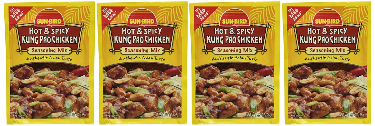 Sun-Bird Kung Pao seasoning pack, front view, quick weeknight dinner ready