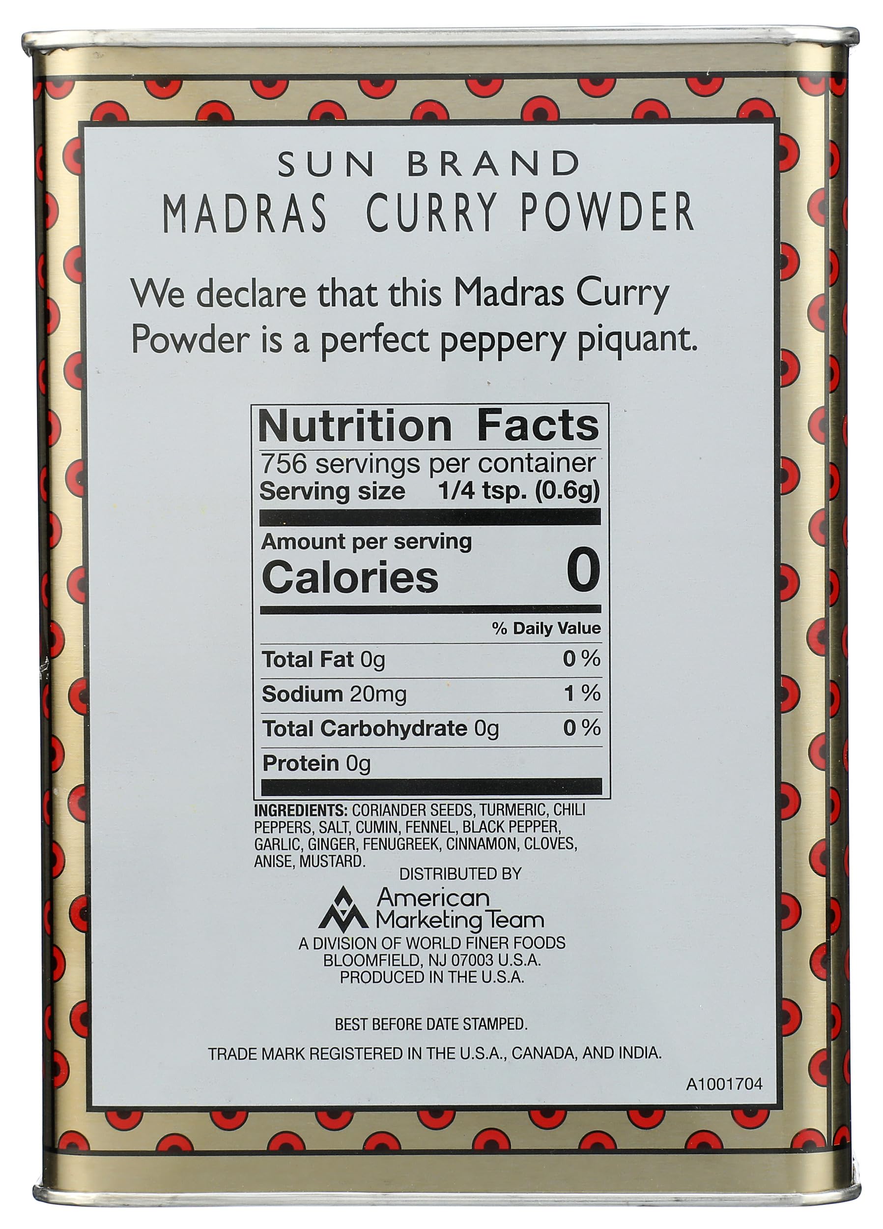 Sun Brand Madras Curry Powder jar close-up highlights rich aroma and color.