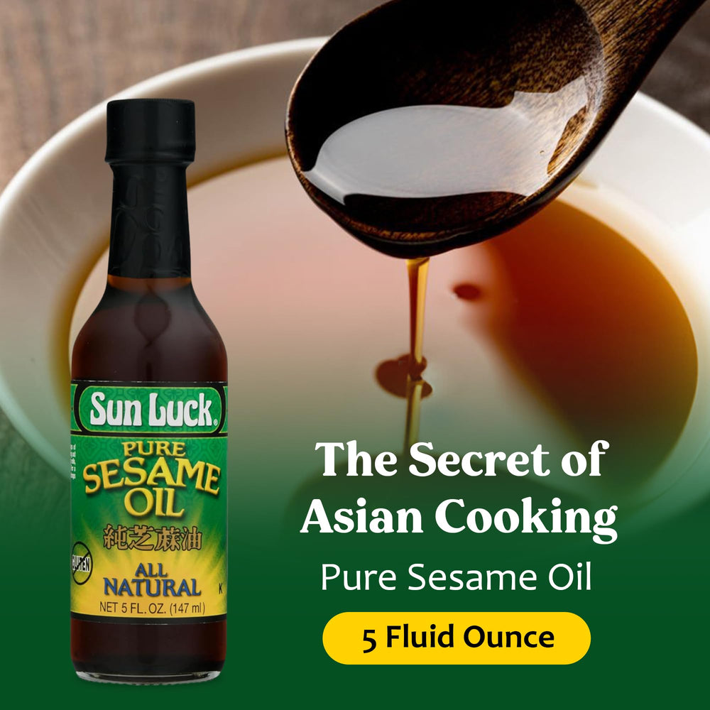 Sun Luck oil drizzle brightens marinades and dressings with a nutty, savory finish.