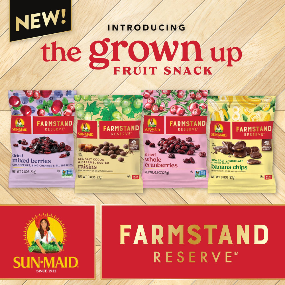 Sun-Maid Farmstand on-charcuterie board pairing with raisins adds color and sweet balance.