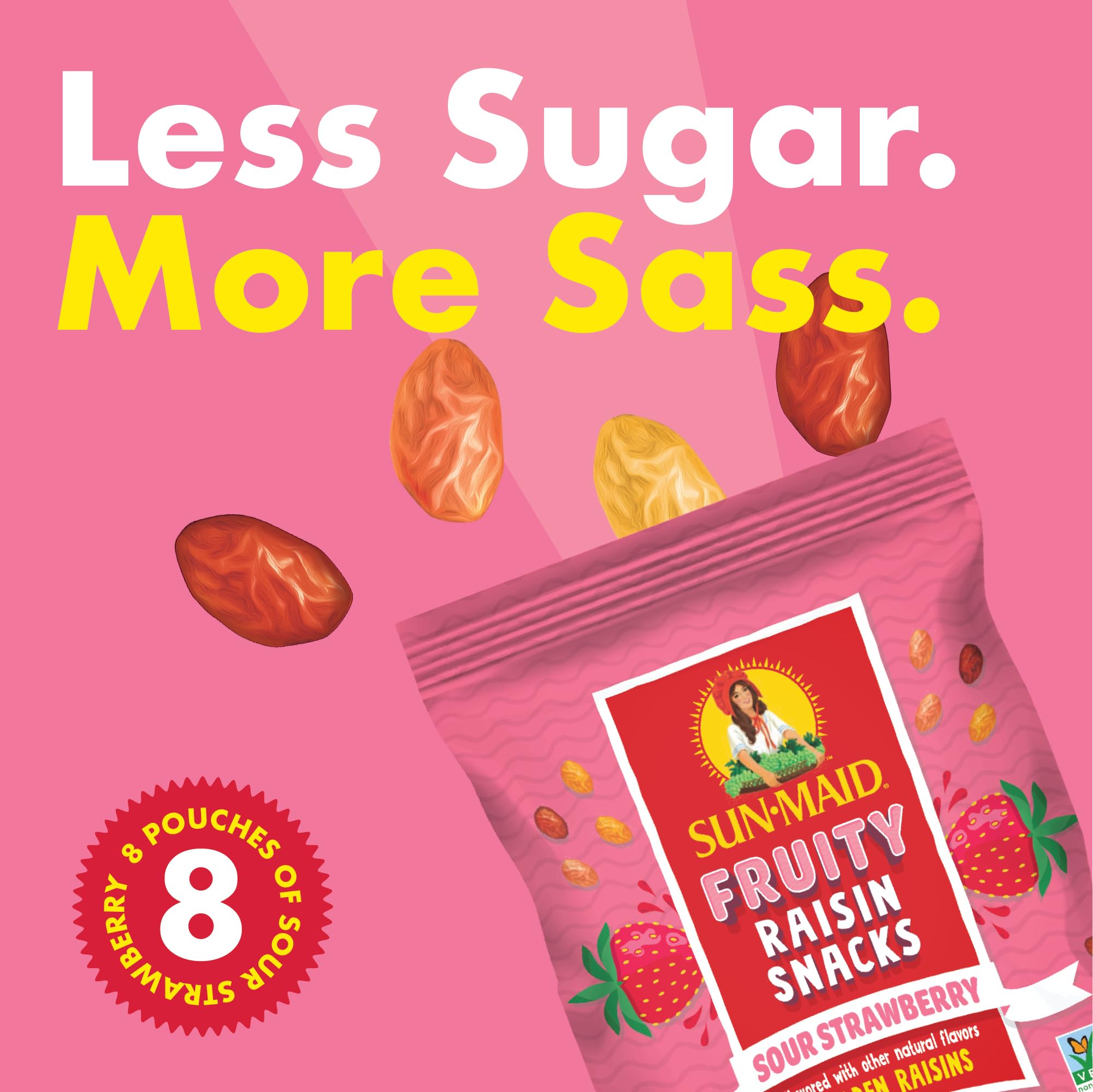 Sun-Maid Fruity Raisins Variety Pack 24 pouches on display