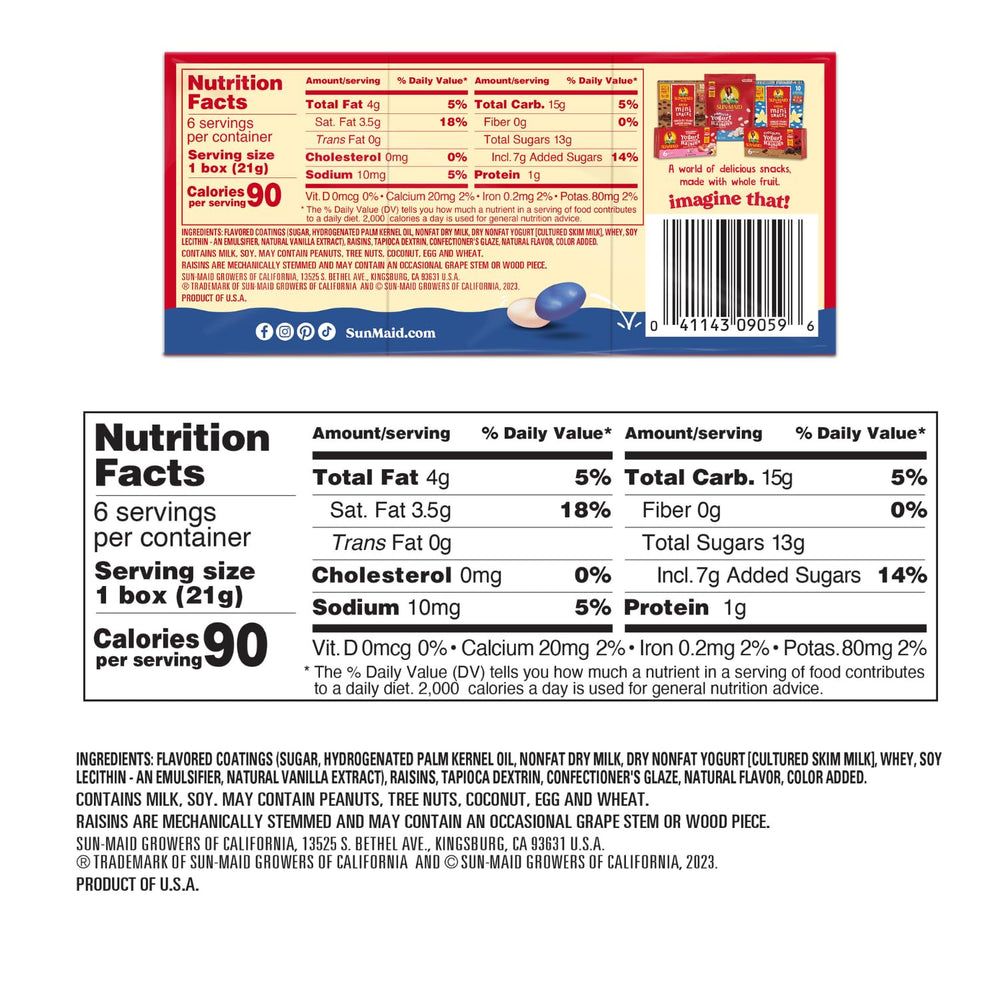 Sun-Maid six-pack snack box for easy on the go snacking