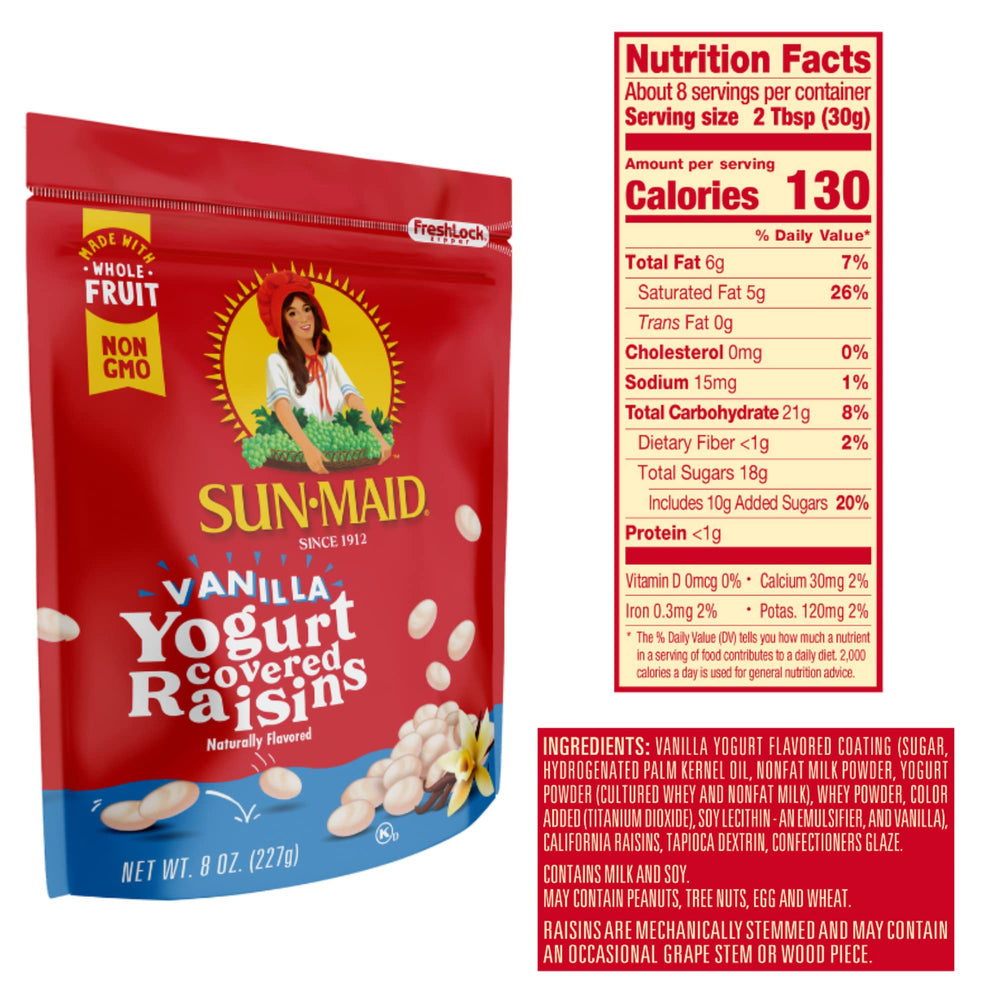 Sun-Maid Vanilla Yogurt Covered Raisins pantry snack idea for sharing