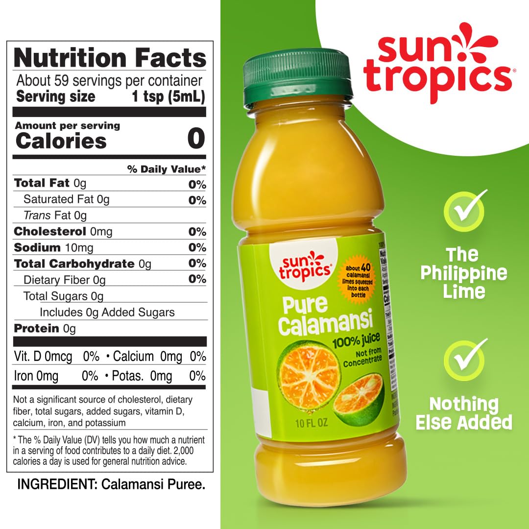 Sun Tropics calamansi juice pour forming a citrus stream.
