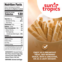 Sun Tropics CocoRolls rolled wafer close-up highlights crisp texture for dipping