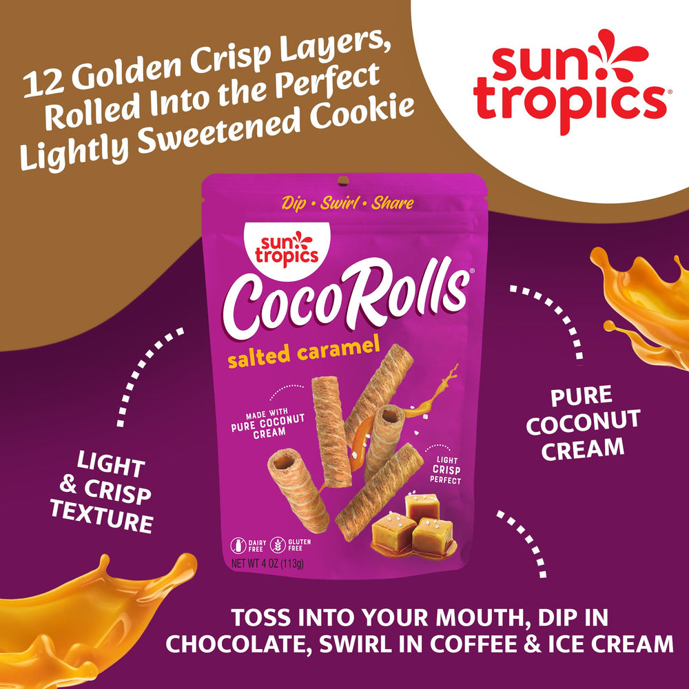 Sun Tropics CocoRolls Salted Caramel close-up with rich coconut flavor