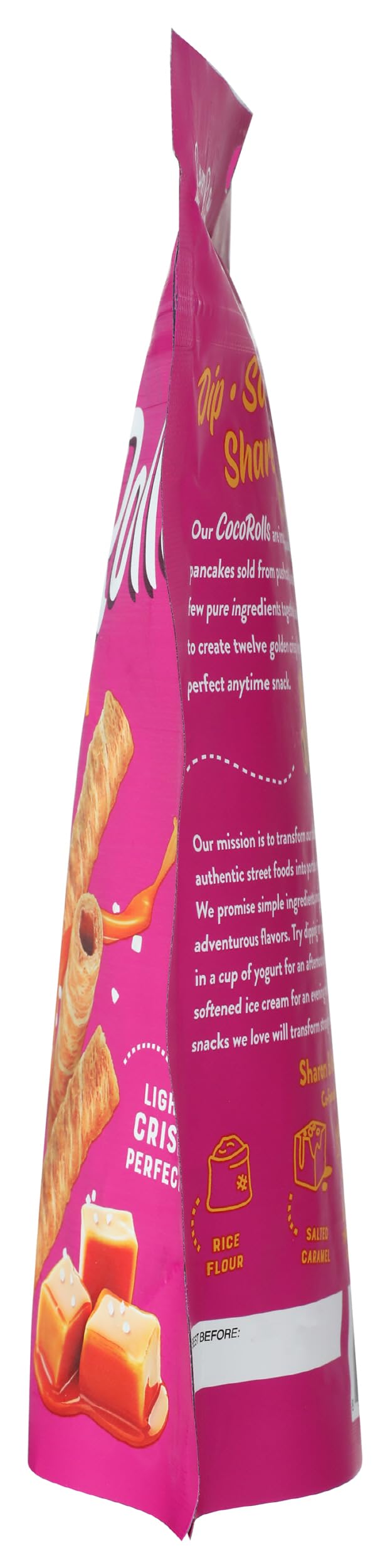 Sun Tropics CocoRolls salted caramel gluten-free dairy-free badge close-up