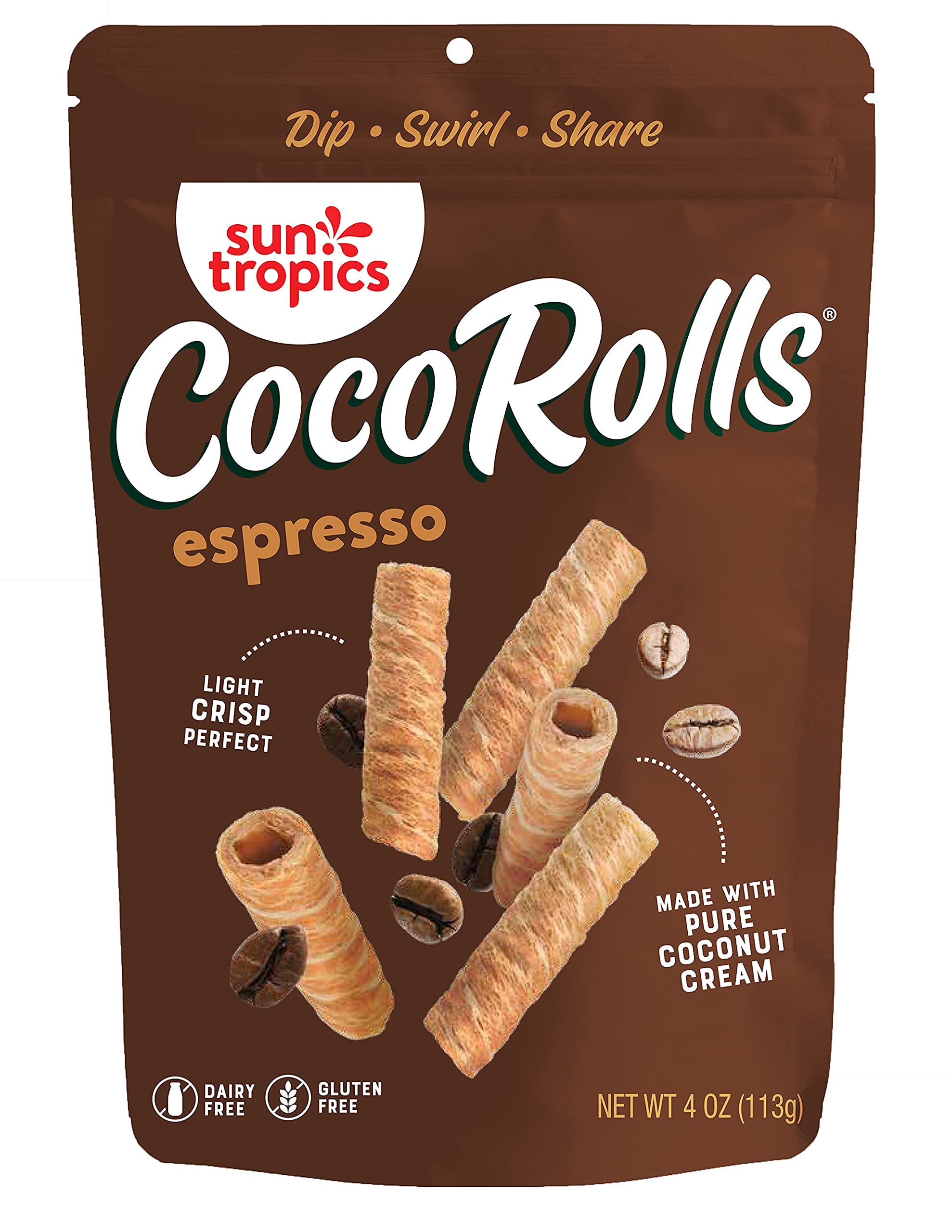 Sun Tropics CocoRolls Salted Caramel wafers close-up dairy-free indulgence