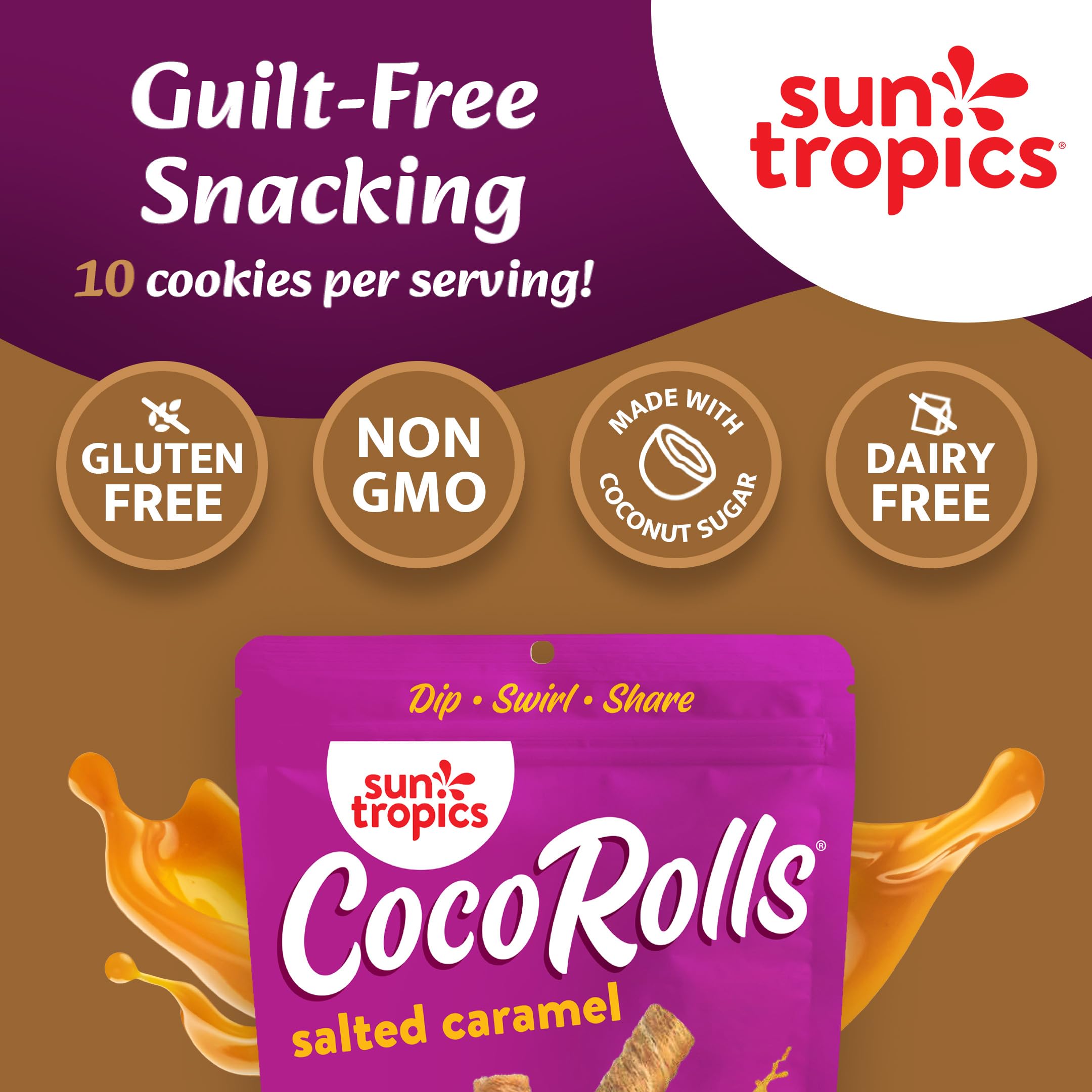 Sun Tropics CocoRolls texture close-up reveals delicate coconut wafer