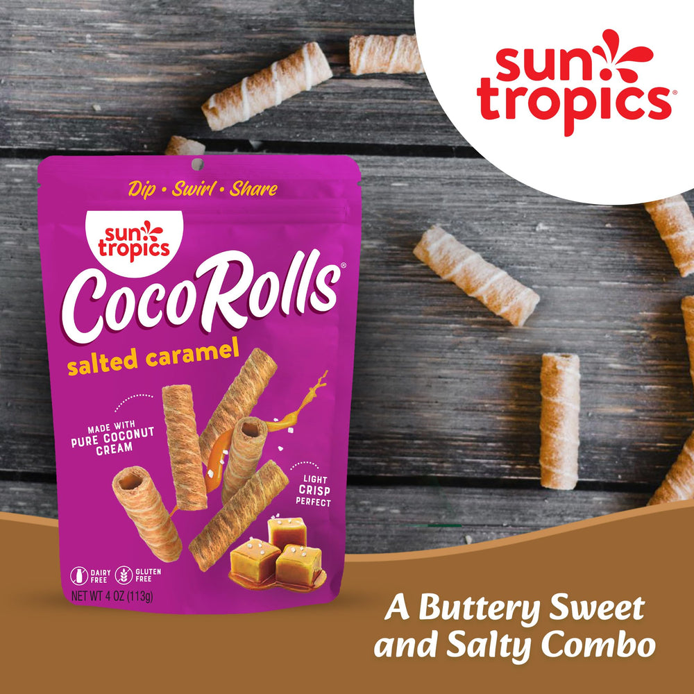 Sun Tropics CocoRolls travel-ready package ideal for lunchboxes
