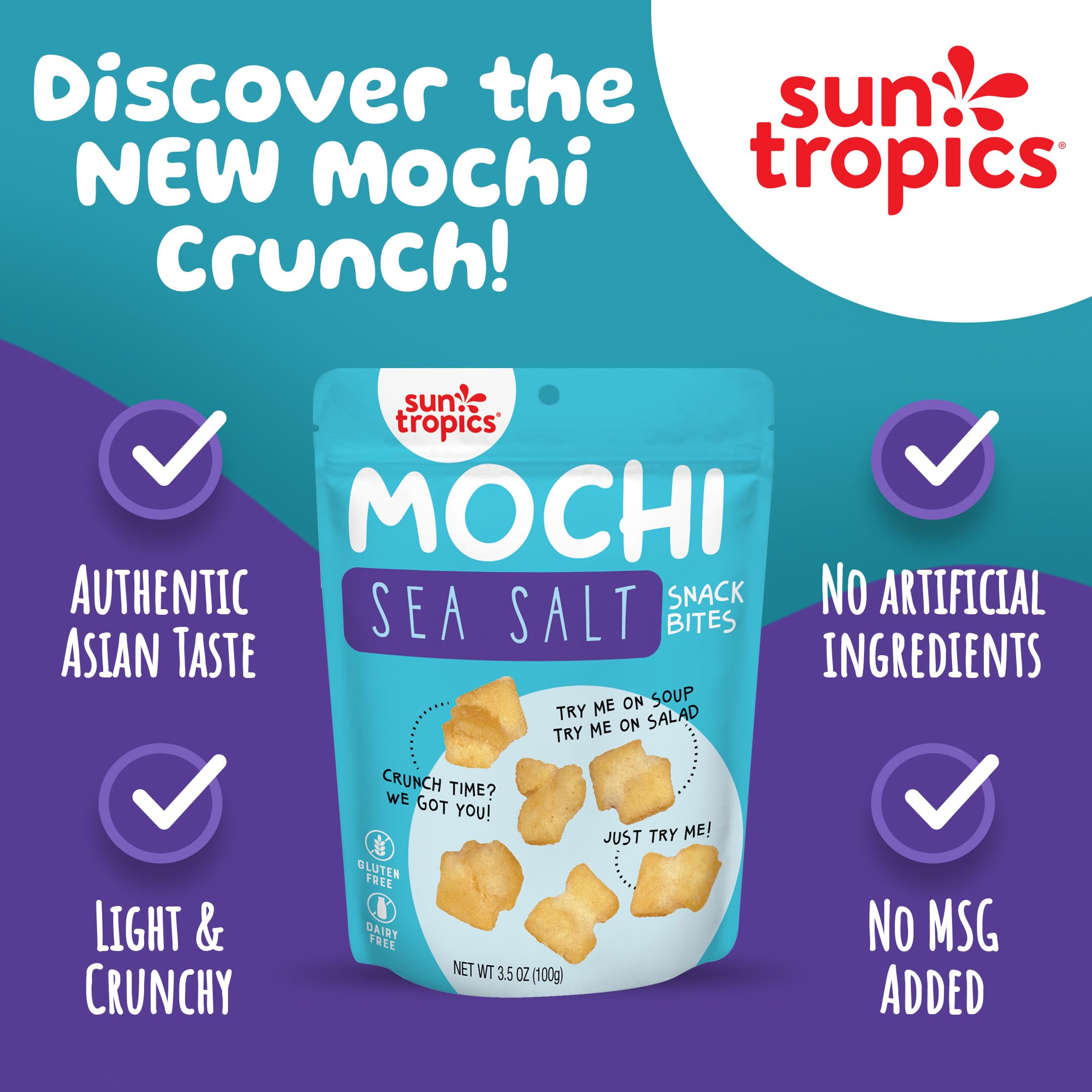 Sun Tropics Mochi Crunch Golden Curry flavor, flavorful rice crackers