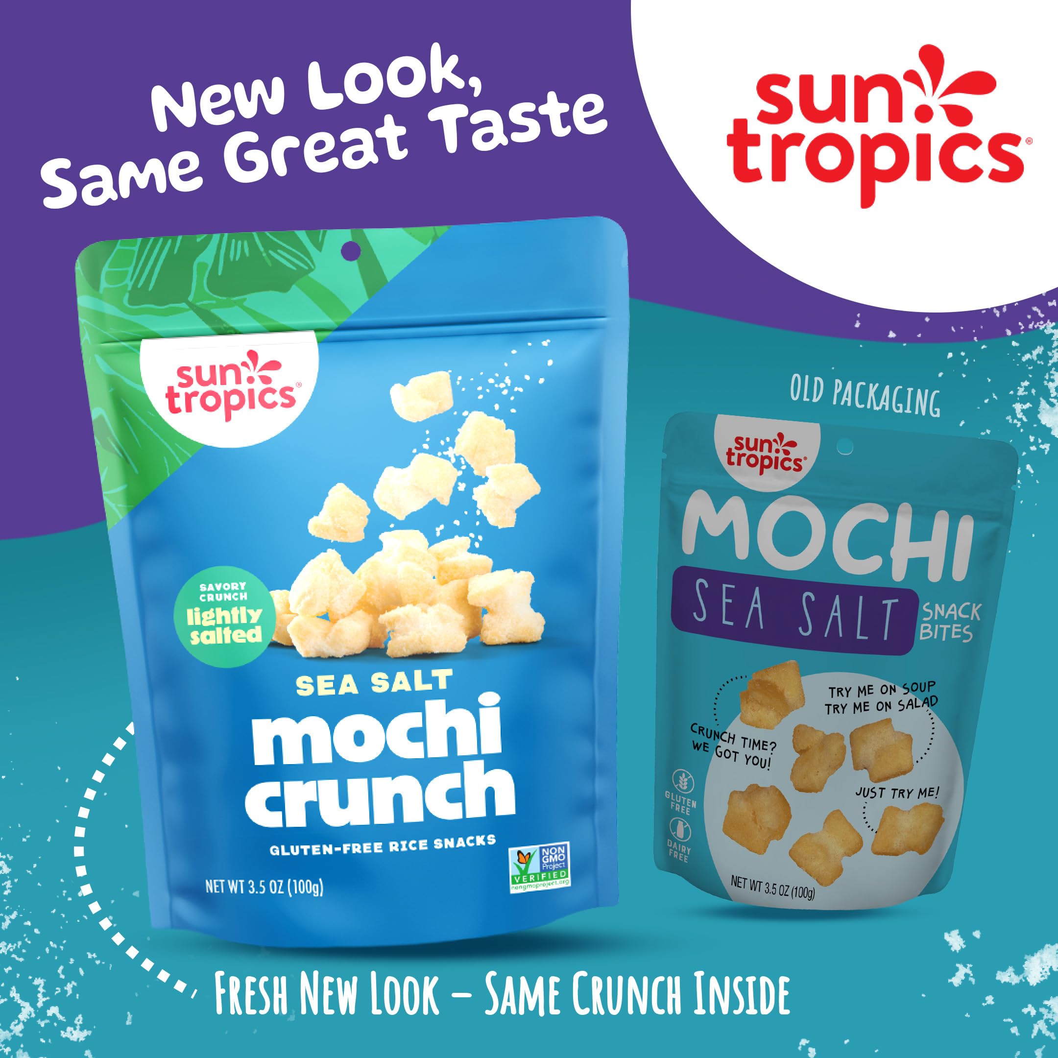 Sun Tropics Mochi Crunch Thai Bird Sriracha, spicy mochi bites