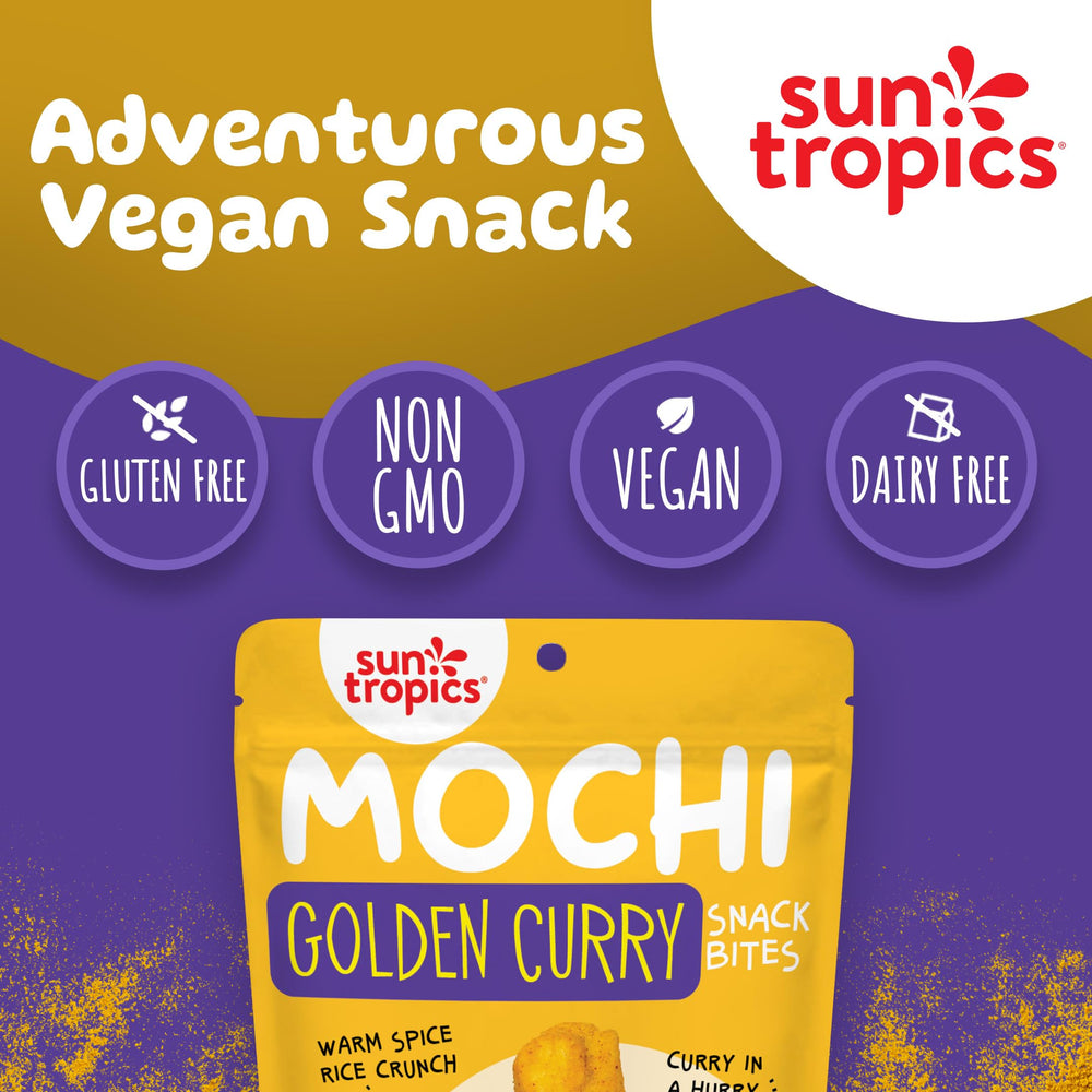 Sun Tropics Mochi Snack Bites crispy rice nuggets with visible crunch