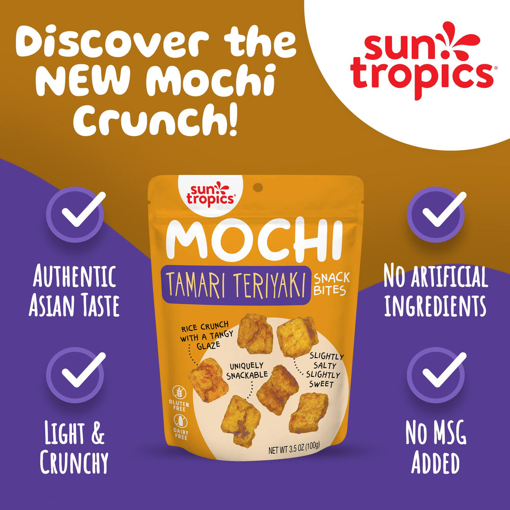 Sun Tropics Mochi Snack Bites resealable packs for easy sharing