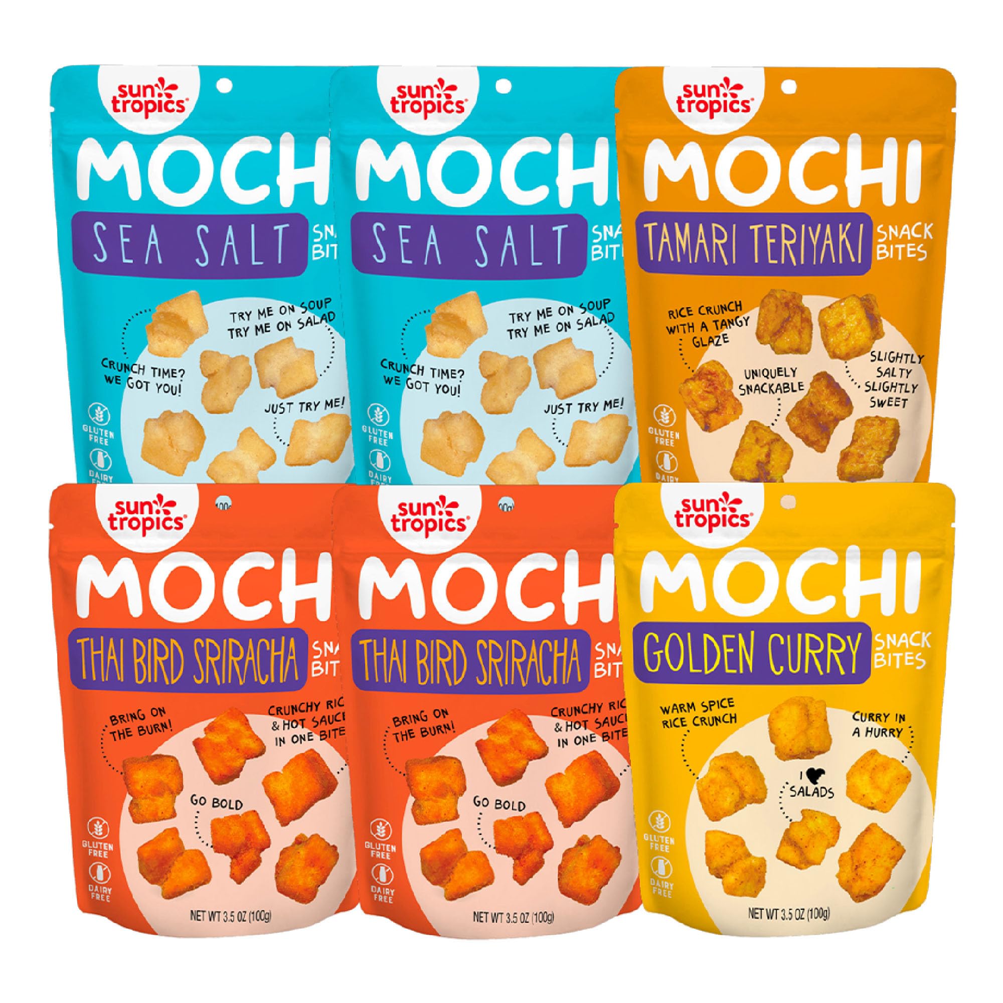 Sun Tropics Mochi Snack Bites Sea Salt – savory, crunchy bite for on-the-go snacking