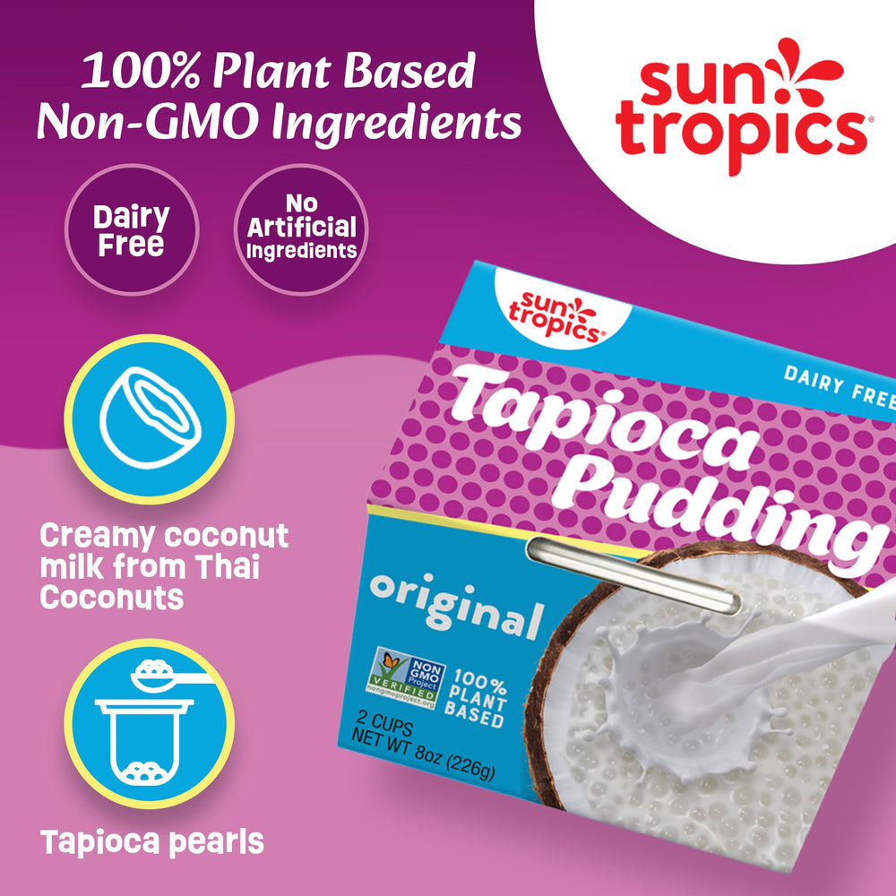 Sun Tropics Tapioca pearls are soft, not chewy, in the Original pudding.